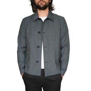 PS Paul Smith Cotton Twill Gray Jacket Workwear Style Pockets Preppy Sz XXL